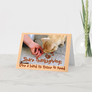 Thanksgiving liefdadigheid met dieren feestdagen kaart