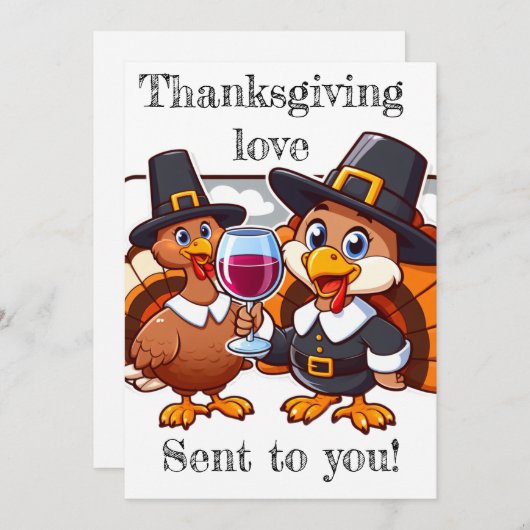 Thanksgiving liefde gestuurd naar u! plezier feestdagenkaart (Voorkant / Achterkant)
