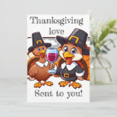 Thanksgiving liefde gestuurd naar u! plezier feestdagenkaart (Staand voorkant)