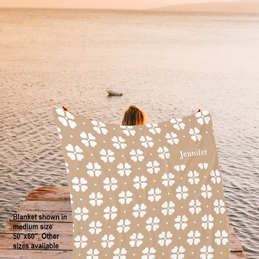 Thanksgiving Liefde Klaver Aangepaste naam Fleece Deken