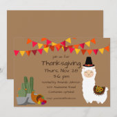 Thanksgiving Llama Party Uitnodiging (Voorkant / Achterkant)