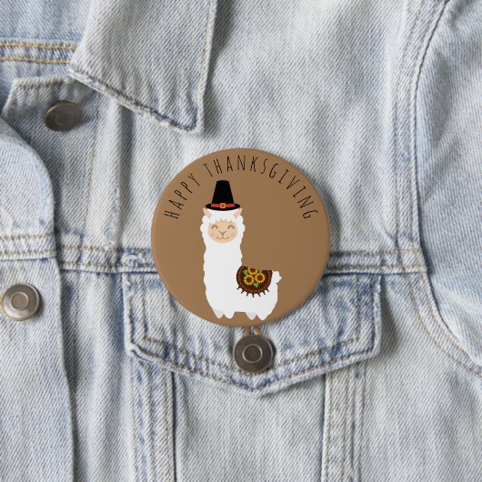 Thanksgiving Llama Ronde Button 7,6 Cm (In situ)