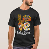 Thanksgiving Love Middle School Teacher Turkey Aut T-shirt (Voorkant)