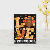 Thanksgiving Love Preschool Teacher Turkey Autumn Kaart (Gele Bloem)