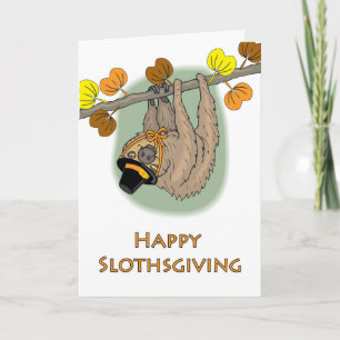 Thanksgiving Luiaard, Gelukkige Slothdag Kaart