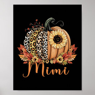 Thanksgiving luipaardpompoen en zonnebloem mimi poster