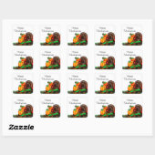 THANKSGIVING MAJESTIC TURKEY  VIERKANTE STICKER (Vel)