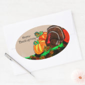 THANKSGIVING MAJESTISCHE TURKIJE OVALE STICKER (Envelop)