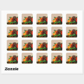 THANKSGIVING MAJESTISCHE TURKIJE VIERKANTE STICKER (Vel)