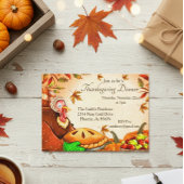 Thanksgiving Mal Dinner Turkey Pie Pumpkin Kaart