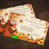 Thanksgiving Mal Dinner Turkey Pie Pumpkin Kaart