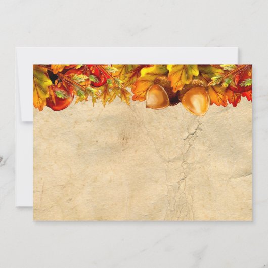 Thanksgiving Mal Dinner Turkey Pie Pumpkin Kaart (Achterkant)