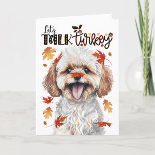 Thanksgiving Maltipoo Laten we praten Turkije Feestdagen Kaart