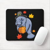 Thanksgiving Manatee Pilgrim Herfst Pumpkin Dugong Muismat (Met muis)