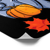 Thanksgiving Manatee Pilgrim Herfst Pumpkin Dugong Poster (Hoek)