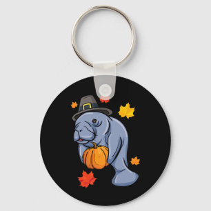 Thanksgiving Manatee Pilgrim Herfst Pumpkin Dugong Sleutelhanger