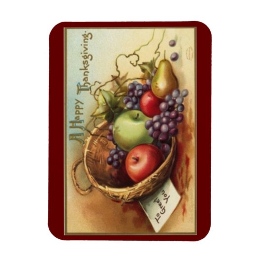 Thanksgiving mand van fruit Magneet (Verticaal)