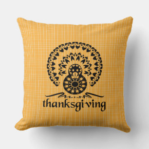 Thanksgiving Mandala Turkije Boho Folk Art Kussen