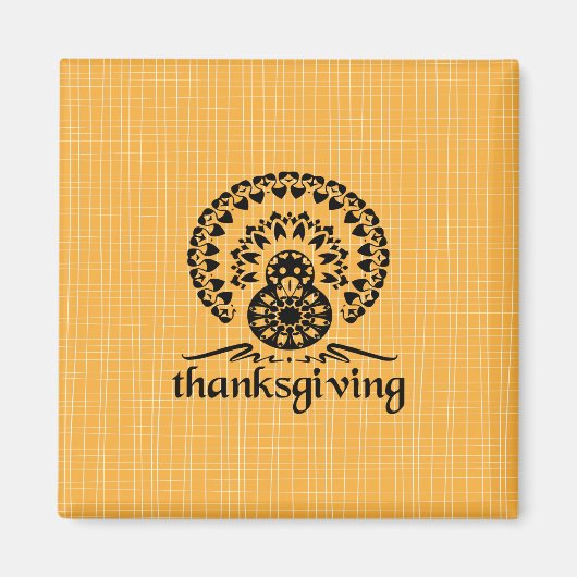 Thanksgiving Mandala Turkije Boho Folk Art Magneet (Voorkant)