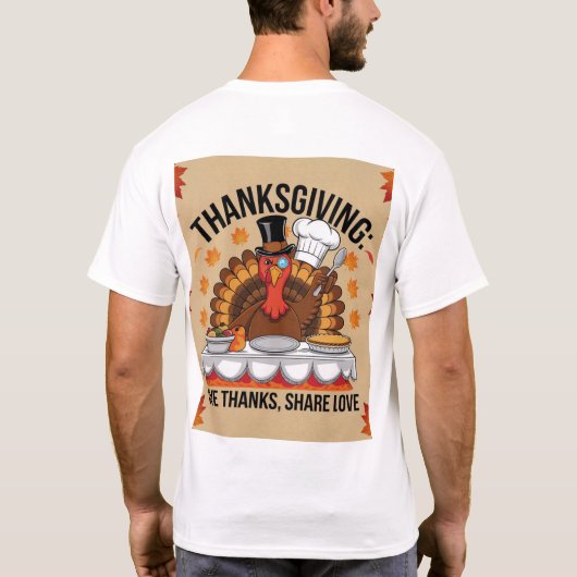 Thanksgiving Mannen basisc T-shirt (Achterkant)
