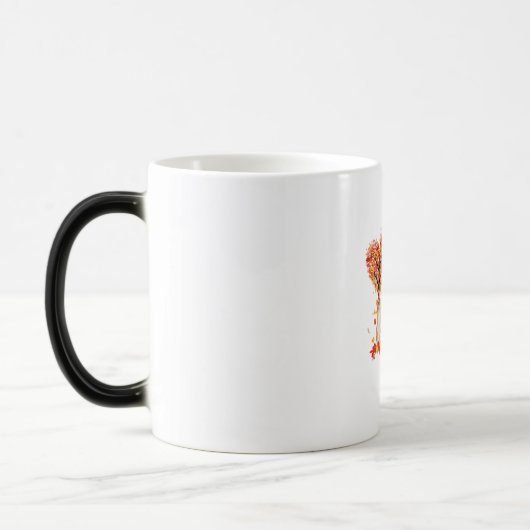 Thanksgiving Maple Cat Heart Shape Tree Leaf Magische Mok (Links)