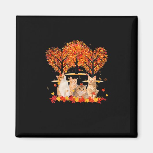 Thanksgiving Maple Cat Heart Shape Tree Leaf Magneet (Voorkant)