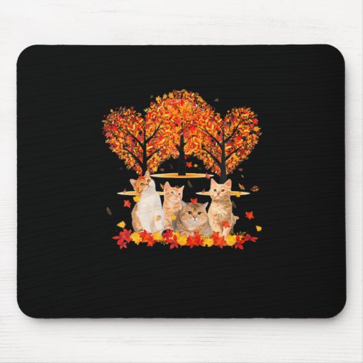 Thanksgiving Maple Cat Heart Shape Tree Leaf Muismat (Voorkant)