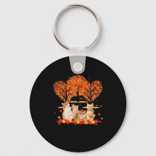 Thanksgiving Maple Cat Heart Shape Tree Leaf Sleutelhanger