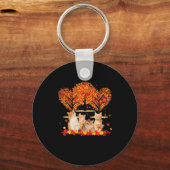 Thanksgiving Maple Cat Heart Shape Tree Leaf Sleutelhanger (Voorkant)