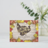 Thanksgiving Maple laat Turkije Hood String Light Feestdagenkaart (Staand voorkant)