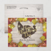 Thanksgiving Maple laat Turkije Hood String Light Feestdagenkaart (Voorkant / Achterkant)