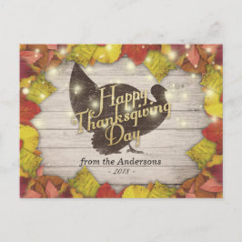Thanksgiving Maple laat Turkije Hood String Light  Feestdagenkaart