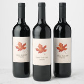 Thanksgiving Maple Leaf Wijnetiket Wijn Etiket (Flessen)