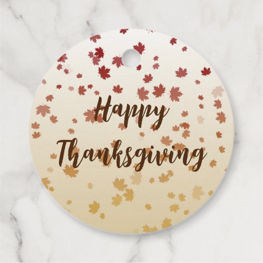 Thanksgiving Maple Leaves Bedankjes Labels (Achterkant)