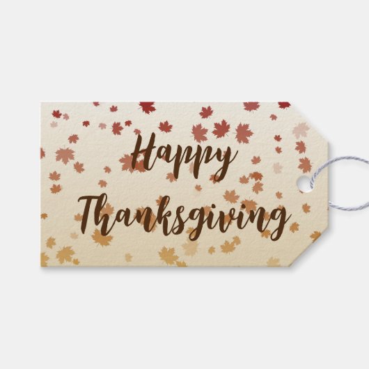 Thanksgiving Maple Leaves Cadeaulabel (Voorkant (Horizontaal))