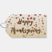 Thanksgiving Maple Leaves Cadeaulabel (Achterkant Horizontaal)