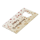 Thanksgiving Maple Leaves Creditkaart Flessenopener (Voorkant Gekanteld)