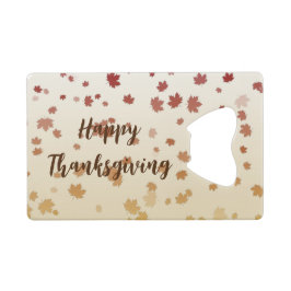 Thanksgiving Maple Leaves Creditkaart Flessenopener