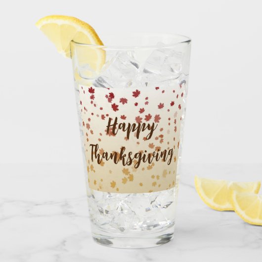 Thanksgiving Maple Leaves Glas (Voorkant ijs)