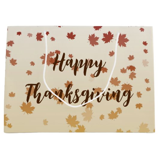 Thanksgiving Maple Leaves Groot Cadeauzakje (Voorkant)