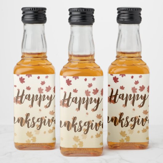Thanksgiving Maple Leaves Likeurfles Etiket (Flessen)