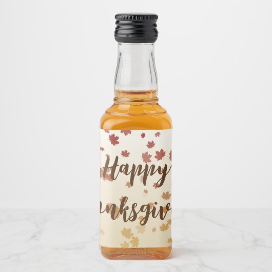 Thanksgiving Maple Leaves Likeurfles Etiket (Voorkant)