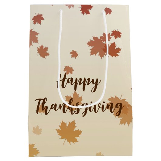 Thanksgiving Maple Leaves Medium Cadeauzakje (Achterkant)