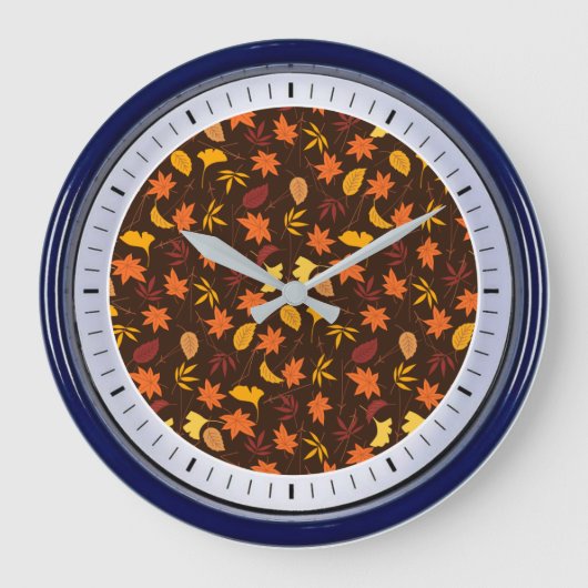 Thanksgiving Maple Leaves Pattern Grote Klok (Voorkant)