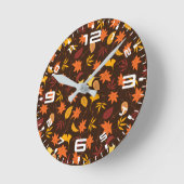 Thanksgiving Maple Leaves Pattern Ronde Klok (Hoek)