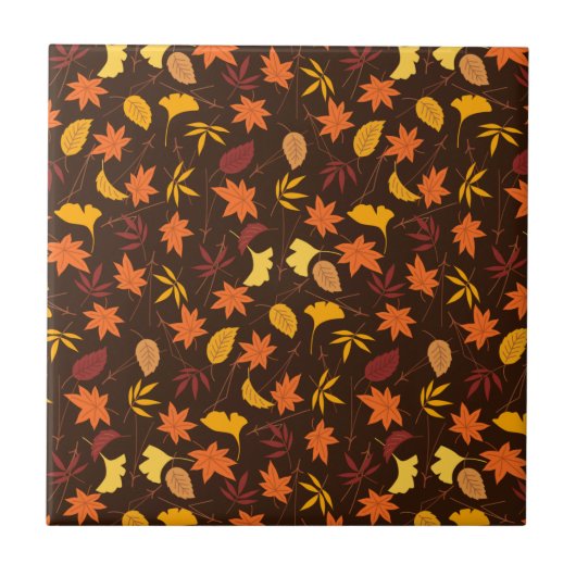 Thanksgiving Maple Leaves Pattern Tegeltje (Voorkant)
