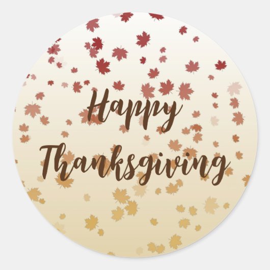 Thanksgiving Maple Leaves Ronde Sticker (Voorkant)