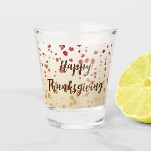 Thanksgiving Maple Leaves Shot Glas (Voorkant)