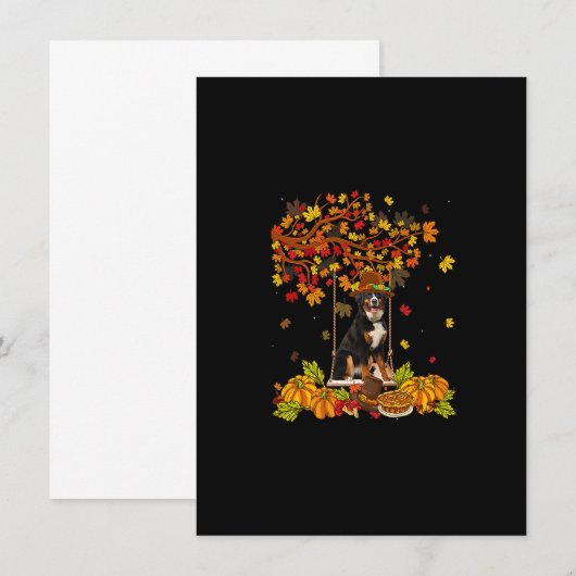 Thanksgiving Maple Pumpkin Bernese Mountain Dog Ha Kaart (Voorkant / Achterkant)