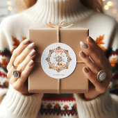 Thanksgiving Maple verlaat lijst in de herfst Ronde Sticker